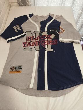 Genuine Merchandise Black Yankees Two-Tone Navy & Gray Baseball Jersey C1(18)